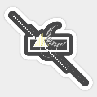 Minimal geometric illustration Sticker